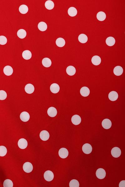 Индо принт "Крупных горох" (БЕЛЫЙ ГОРОХ НА КРАСНОМ - 1,5 СМ - 14)