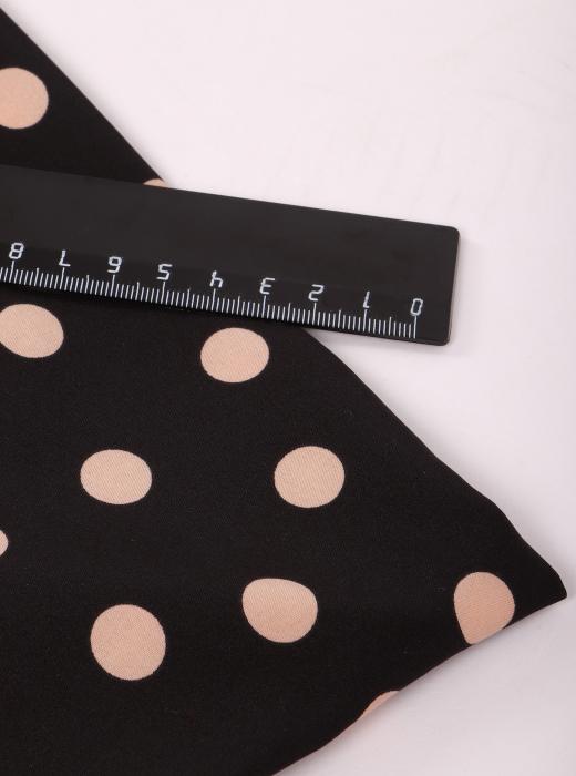 Индо принт "Крупных горох" (БЕЖЕВЫЙ ГОРОХ НА ЧЕРНОМ - 1,5 СМ - 29)