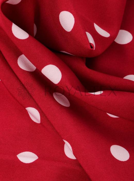 Индо принт "Крупных горох" (БЕЛЫЙ ГОРОХ НА БОРДОВОМ - 1,5 СМ - 22)