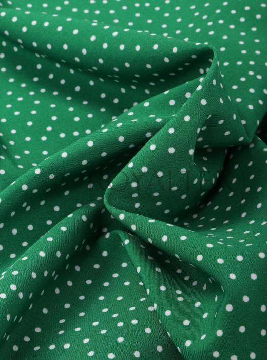 Индо принт "Средний горох" (БЕЛЫЙ ГОРОХ НА СИНЕ-ЗЕЛЕНОМ - 27)