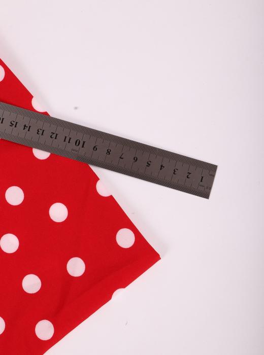 Индо принт "Крупных горох" (БЕЛЫЙ ГОРОХ НА КРАСНОМ - 1,5 СМ - 14)