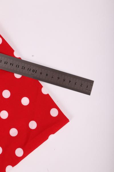 Индо принт "Крупных горох" (БЕЛЫЙ ГОРОХ НА КРАСНОМ - 1,5 СМ - 14)