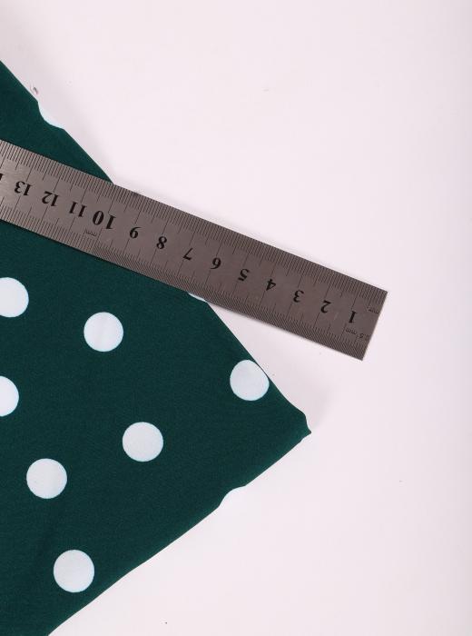 Индо принт "Крупных горох" (БЕЛЫЙ ГОРОХ НА ЗЕЛЕНОМ - 1,5 СМ - 26)