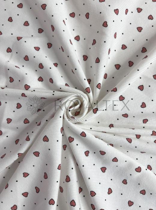 Лапша рибана хлопок принт RT29 (МЕЛКИЕ СЕРДЕЧКИ - 1)