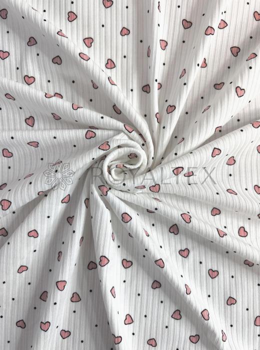 Лапша принт вискозная RT40 (СЕРДЦА САМОЙЛОВОЙ РОЗОВЫЕ)