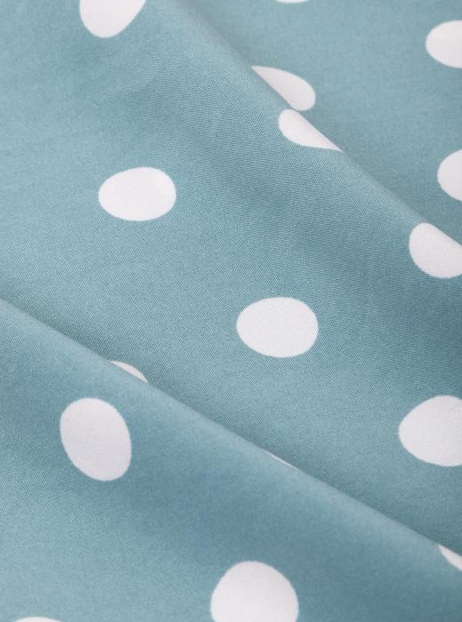 Индо принт "Крупных горох" (БЕЛЫЙ ГОРОХ НА БИРЮЗОВОМ - 1,5 СМ - 11)