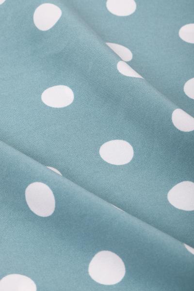 Индо принт "Крупных горох" (БЕЛЫЙ ГОРОХ НА БИРЮЗОВОМ - 1,5 СМ - 11)