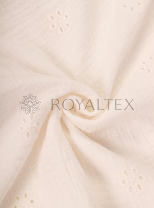 Муслин с вышивкой (МОЛОЧНЫЙ - 2)