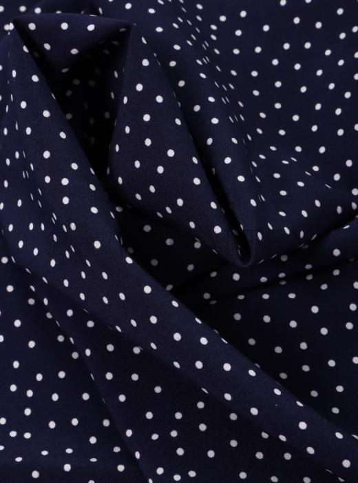 Индо принт "Средний горох" (БЕЛЫЙ ГОРОХ НА ТЕМНО-СИНЕМ - 0,2 СМ - 18)