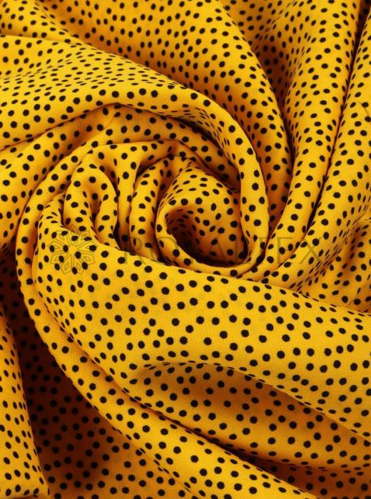 Софт принт "Песок" (ЧЕРНЫЙ ГОРОХ НА ЖЕЛТОМ - 0,2 СМ - 5)