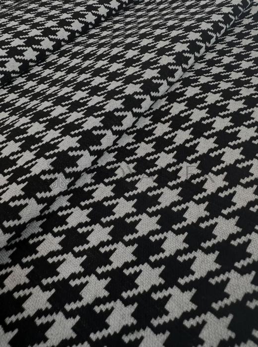 Жаккард принт RT8 (ЛАПКА 1 СМ ЧЕРНО-БЕЛЫЙ)