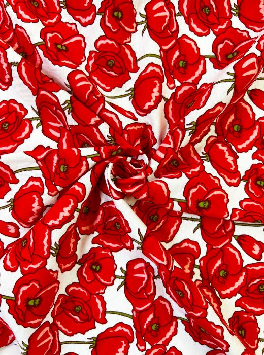 30/1 ОЕ Кулирная гладь 100% х/б (7026 V-01 БЕЛЫЙ. МАКИ - 850000)