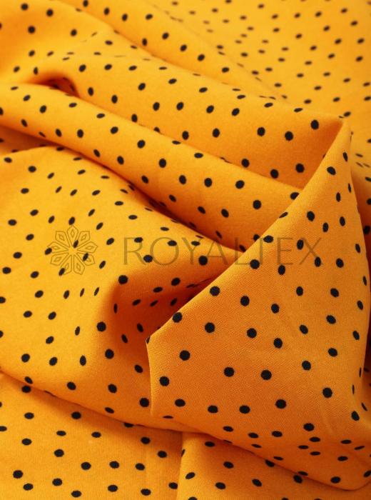 Индо принт "Средний горох" (ЧЕРНЫЙ ГОРОХ НА ЖЕЛТОМ - 0,2 СМ - 24)