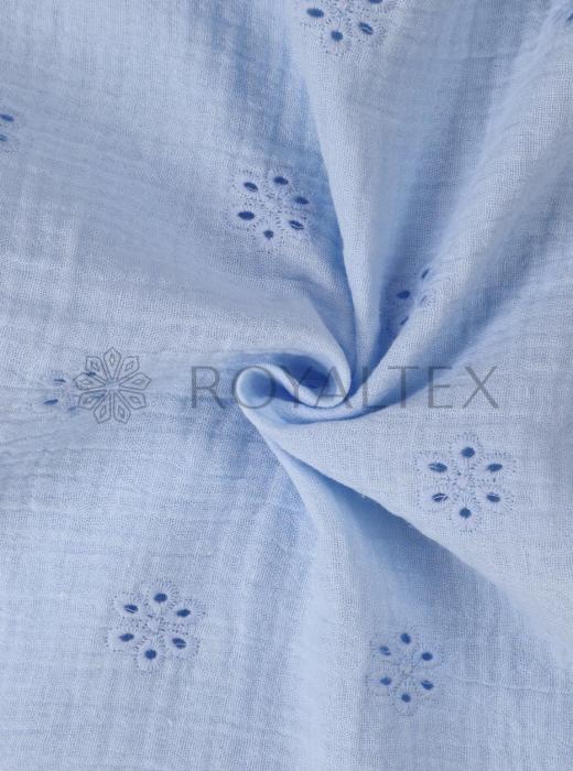 Муслин с вышивкой (ГОЛУБОЙ - 12)