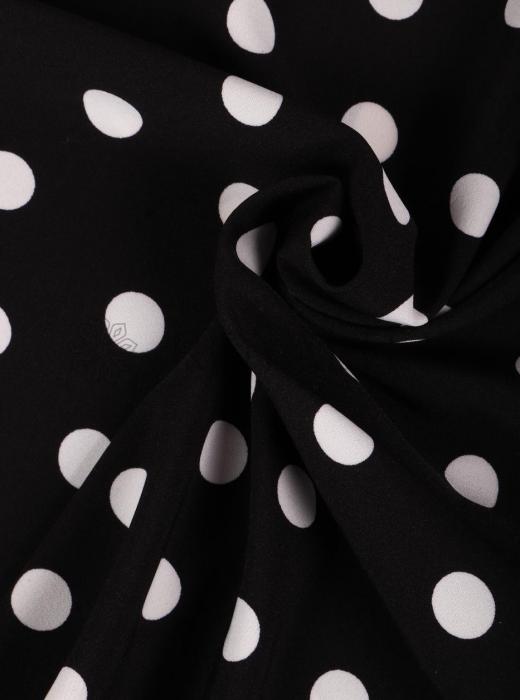 Индо принт "Крупных горох" (БЕЛЫЙ ГОРОХ НА ЧЕРНОМ - 1,5 СМ - 4)