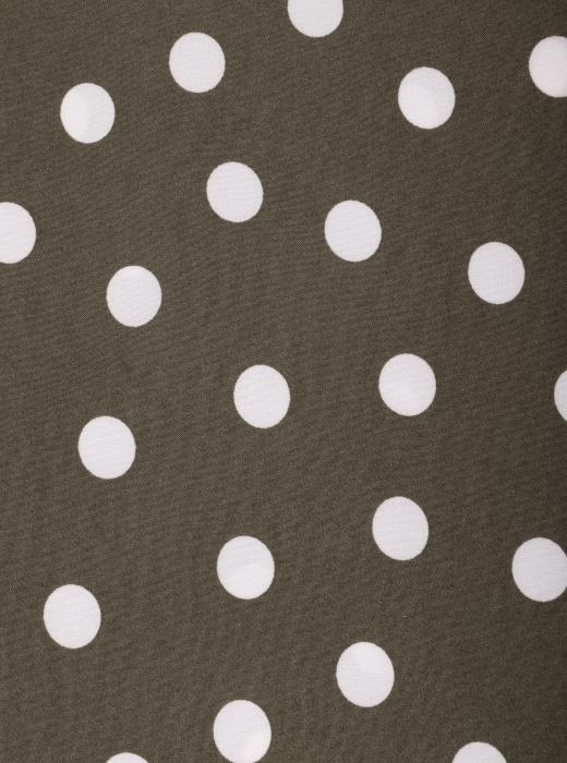 Индо принт "Крупных горох" (БЕЛЫЙ ГОРОХ НА ХАКИ - 1,5 СМ - 5)