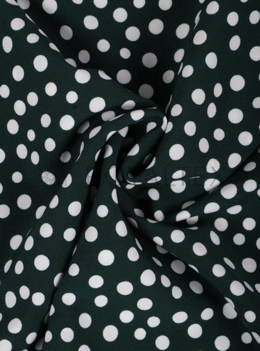 Индо принт "Рассыпной горох" (БЕЛЫЙ ГОРОХ НА ТЕМНО-ЗЕЛЕНОМ - ОТ 0,5 ДО 0,7 СМ  - 30)