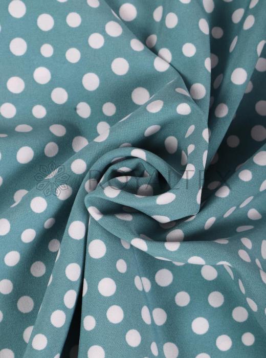 Индо принт "Рассыпной горох" (БЕЛЫЙ ГОРОХ НА БИРЮЗОВОМ - ОТ 0,5 ДО 0,7 СМ - 5)