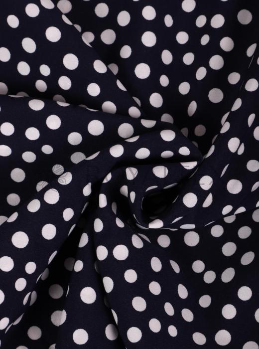 Индо принт "Рассыпной горох" (БЕЛЫЙ ГОРОХ НА ТЕМНО-СИНЕМ - ОТ 0,5 ДО 0,7 СМ - 18)