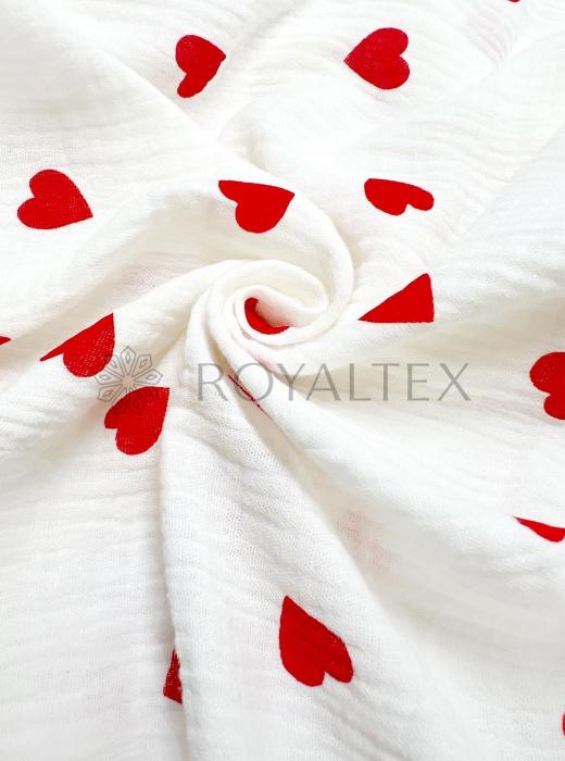 Муслин принт (СЕРДЦЕ КРАСНОЕ)