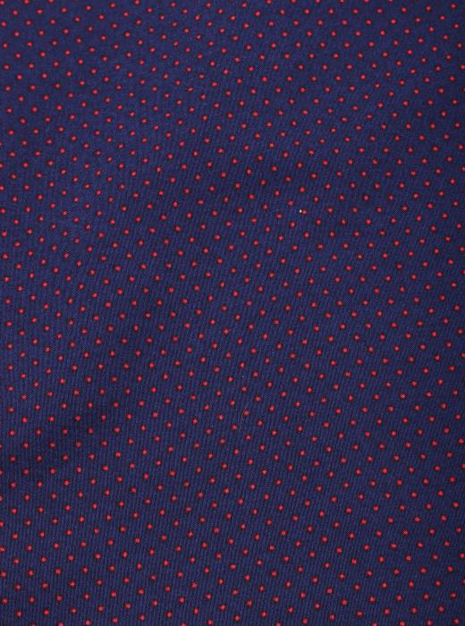 Индо принт "Крапинки" (КРАСНЫХ ГОРОХ НА ТЕМНО-СИНЕМ - 0,1 СМ - 16)