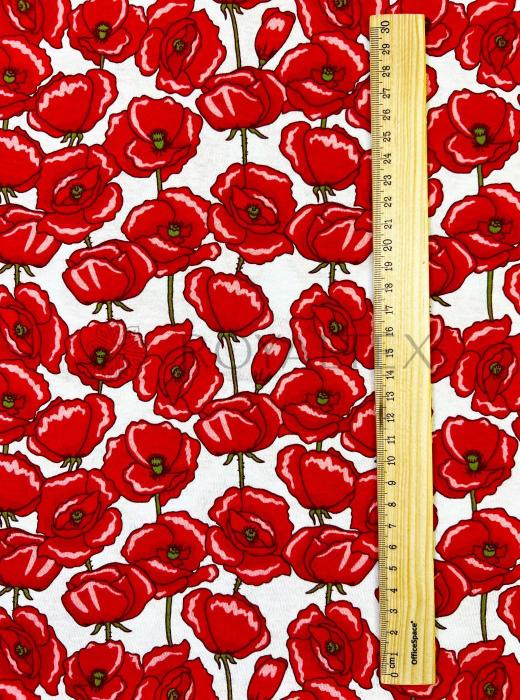 30/1 ОЕ Кулирная гладь 100% х/б (7026 V-01 БЕЛЫЙ. МАКИ - 850000)