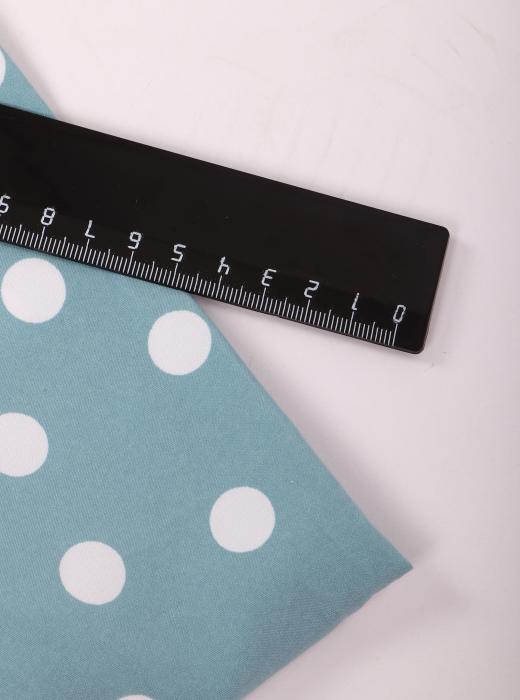 Индо принт "Крупных горох" (БЕЛЫЙ ГОРОХ НА БИРЮЗОВОМ - 1,5 СМ - 11)