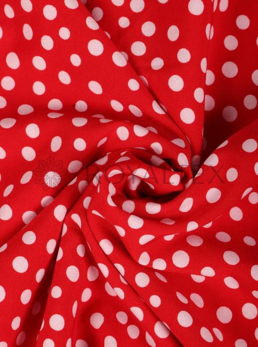 Индо принт "Рассыпной горох" (БЕЛЫЙ ГОРОХ НА КРАСНОМ - ОТ 0,5 ДО 0,7 СМ - 32)