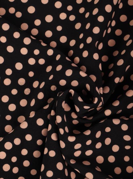 Индо принт "Рассыпной горох" (БЕЖЕВЫЙ ГОРОХ НА ЧЕРНОМ - ОТ 0,5 ДО 0,7 СМ - 22)