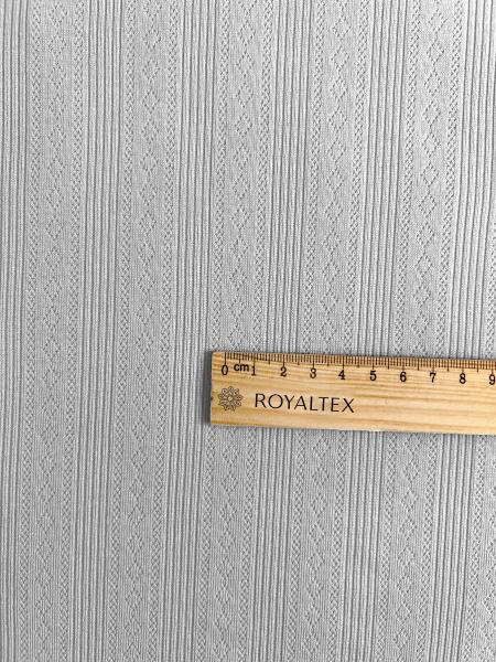 Ажурный трикотаж рибана принт ромбики RT27 (СЕРЫЙ)