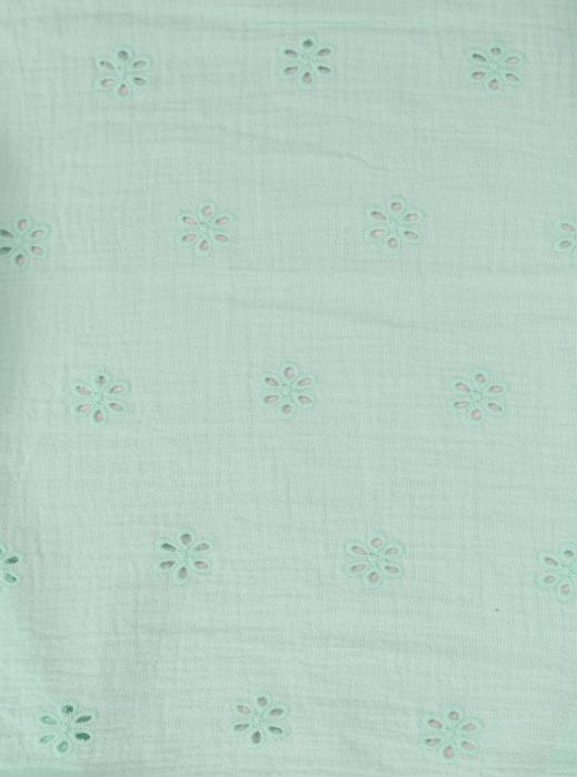 Муслин с вышивкой (БИРЮЗОВЫЙ - 11)