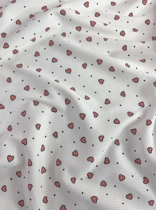 Лапша рибана хлопок принт RT29 (МЕЛКИЕ СЕРДЕЧКИ - 1)