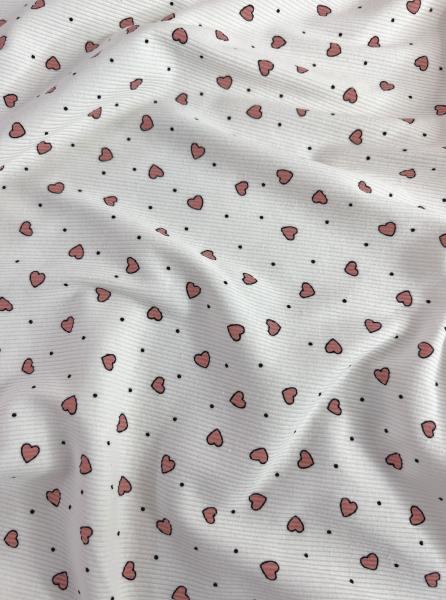 Лапша рибана хлопок принт RT29 (МЕЛКИЕ СЕРДЕЧКИ - 1)