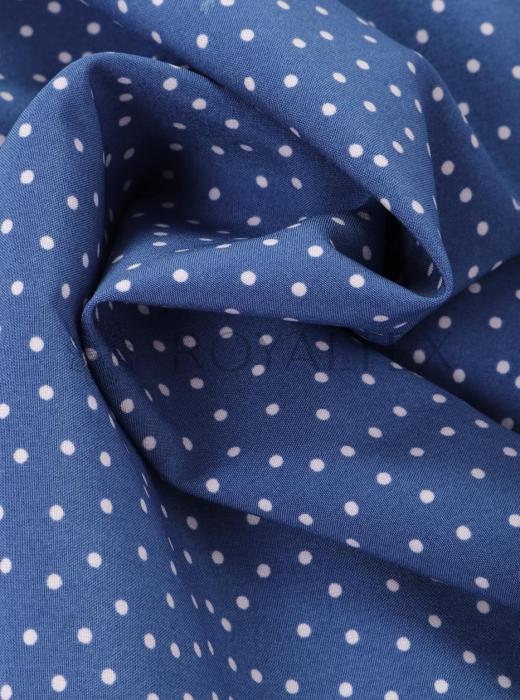 Индо принт "Средний горох" (БЕЛЫЙ ГОРОХ НА СИНЕМ - 0,2 СМ - 23)