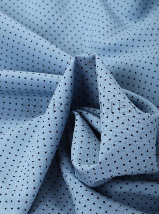 Индо принт "Крапинки" (ЧЕРНЫЙ ГОРОХ НА СИНЕМ - 0,1 СМ - 9)