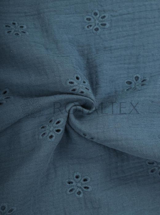 Муслин с вышивкой (СИНИЙ - 15)