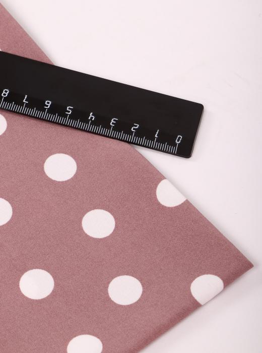 Индо принт "Крупных горох" (БЕЛЫЙ ГОРОХ НА СУХОЙ РОЗЕ - 1,5 СМ - 20)