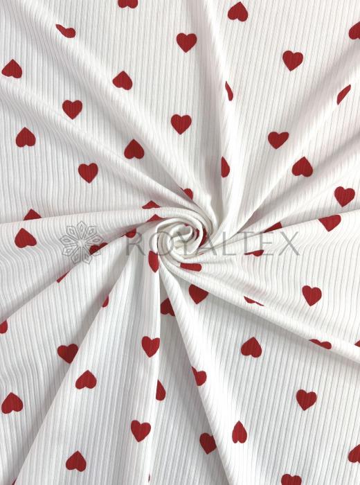 Лапша принт вискозная RT40 (СЕРДЦА КРАСНЫЕ)