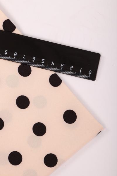 Индо принт "Крупных горох" (ЧЕРНЫЙ ГОРОХ НА БЕЖЕВОМ - 1,5 СМ - 2)