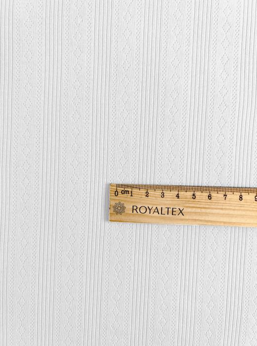 Ажурный трикотаж рибана принт ромбики RT27 (БЕЛЫЙ)