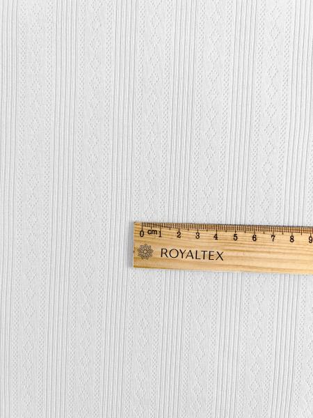 Ажурный трикотаж рибана принт ромбики RT27 (БЕЛЫЙ)