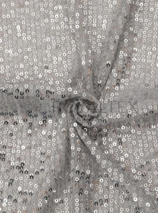 Пайетки на сетке (СЕРЕБРИСТЫЙ - 5)