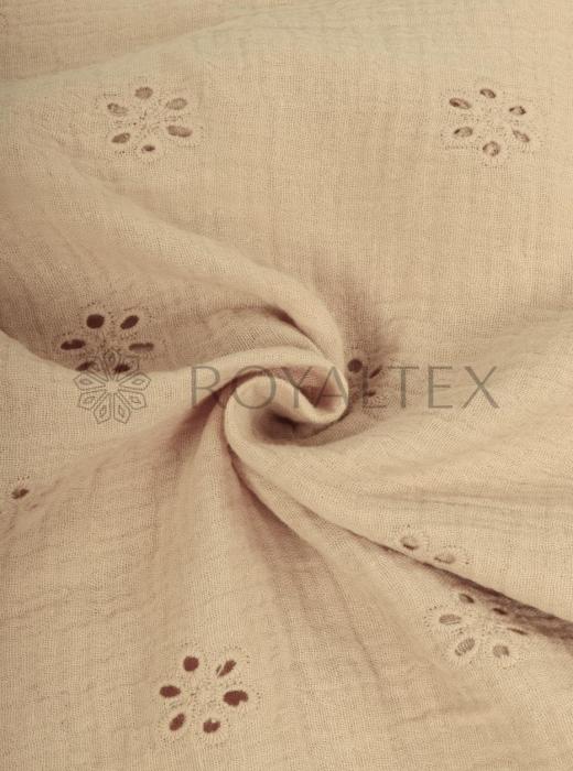 Муслин с вышивкой (БЕЖЕВЫЙ - 4)