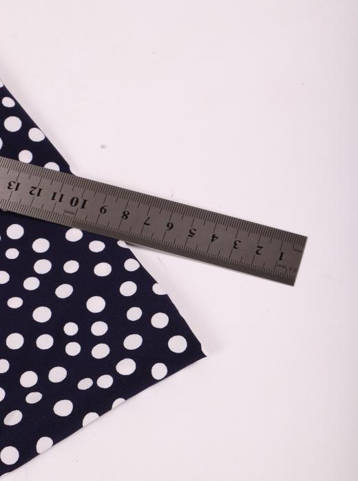 Индо принт "Рассыпной горох" (БЕЛЫЙ ГОРОХ НА ТЕМНО-СИНЕМ - ОТ 0,5 ДО 0,7 СМ - 18)